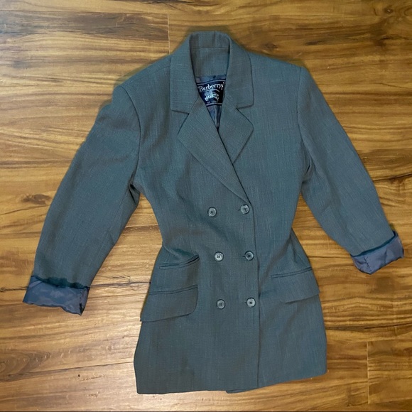🚫 SOLD 🚫Burberry Gray Y2K Dress Long Blazer sz. 6 - Picture 6 of 10
